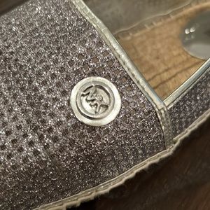 MICHAEL MICHAEL KORS Glitter Flats Size 9 Silver